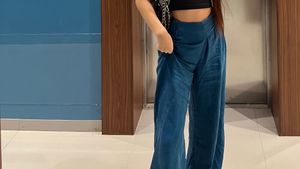 Blue Wide Leg Pants