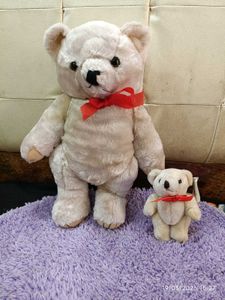 Vintage 80s Collectible Teddy bear plush with baby