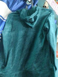 Velvet night suit- Deep Green