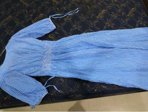 Blue Gingham Tiered Maxi Dress