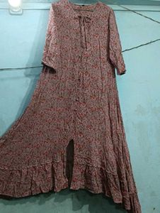 Floral Print Tie-Neck Blouse