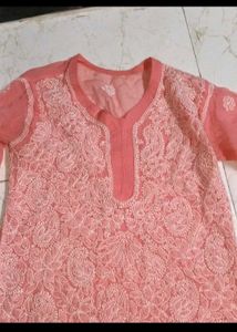 Pink Chikankari Kurta