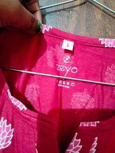 Zeyo Red&amp;Pink Floral Print Maternity&amp;Feeding Top