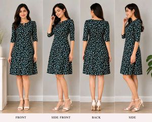 Floral Print Short Sleeve Dress