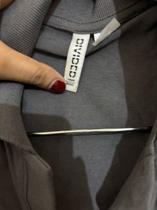Stylish Grey Crop Polo Shirt