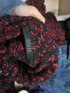 Guess Red Blend Knit Sweater