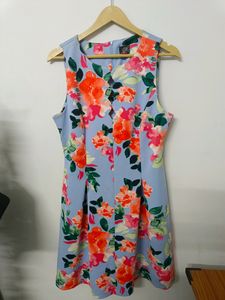 Vibrant Floral Print Sleeveless Dress