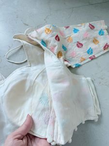 Unused Leaf Design Cotton Blouse