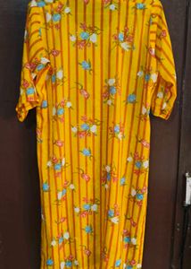 Vibrant Yellow Floral Print Kurta