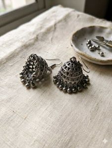 Oxidised Jhumka Earrings
