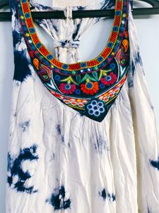 Tie Dye Embroidered Maxi Dress....
