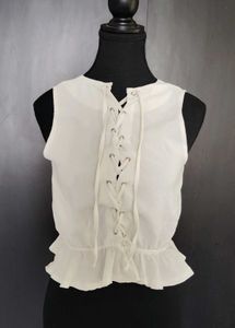 White Bell Sleeve Crop Top