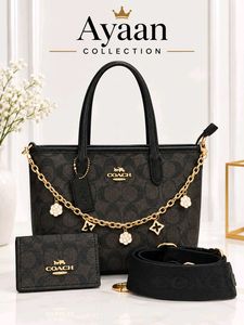Coach Coffee Brown 🤎 with charm & Cardholder