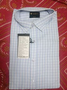 Light Blue Plaid Slim Fit Shirt