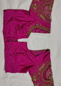 🩷🩷 Pink bridal maggam Silk Blouse