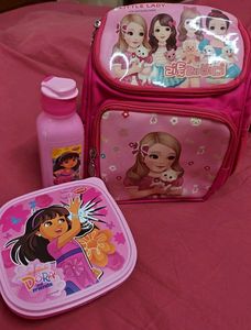 Cute Dora & Friends Backpack Lunch Bag Set