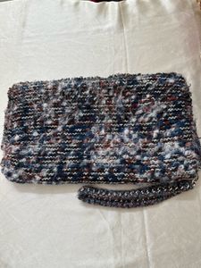 ZARA Textured Tweed Clutch Bag