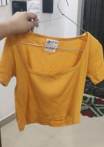 Mustard Yellow  Crop Top