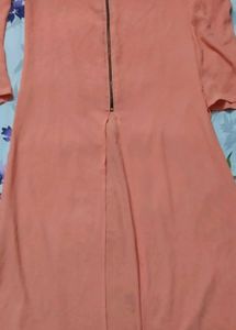 Orange Kurta with Zipper Detail