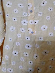 Yellow floral print kurta