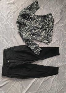 Chic Top &amp; Black Jeans Set