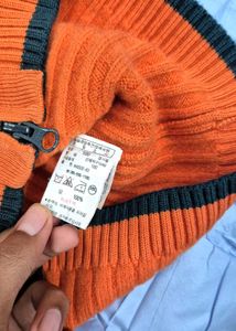 Lacoste Orange Knit Cardigan