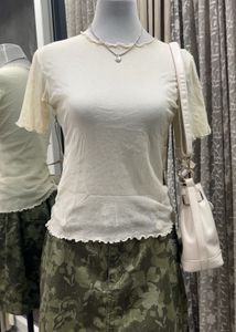 Rare Find Sheer Lettuce Trim Top