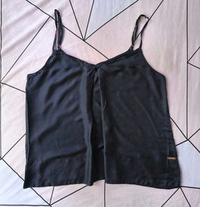 Chic Black Spaghetti Strap Top