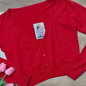 Chic Red Cardigan