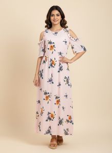 Light Pink Floral colour jumpsuit