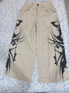 low waist Graphic Print Cargo Pants