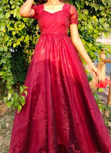 Maroon gown with Bow