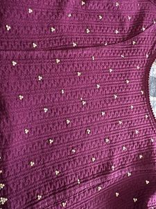 Purple Elegant Embroidered Blouse