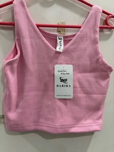Pink Cropped Tank Top