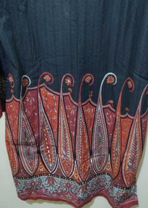 Biba black grey chevron paisley floral Print Kurta