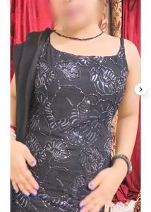 Elegant Black Sequined Kurta Palazzo Set