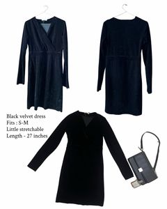 Black Velvet Wrap Dress