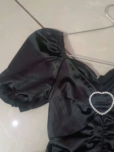 Black Heart Buckle Dress