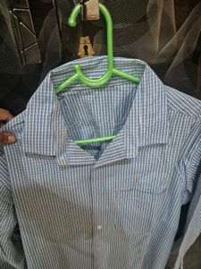 Men's Blue Striped Dress Shirt