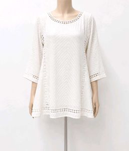 White short Embroidered Kurti