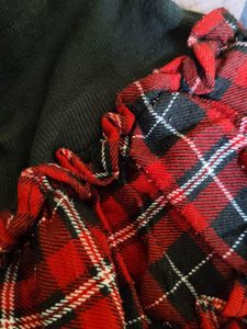 Red Plaid Ruffled Mini Skirt