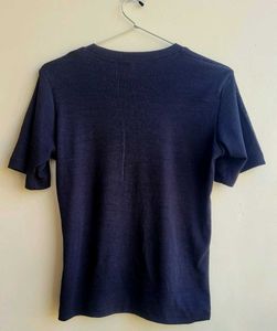 Black Ribbed Short Sleeve Top