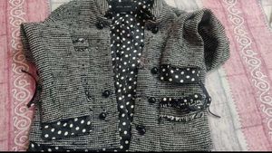 Chic Tweed Jacket with Polka Dot Lining