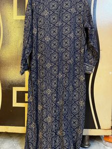Navy Blue Printed Kurta