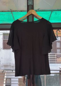 Stylish Black Ruched Top