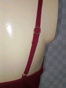 (1200)Burgundy Lace Trim Bralette