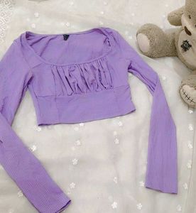 Lavender Ruched Crop Top