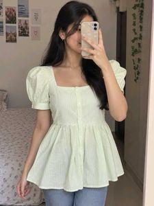 Sweetheart Neck Puff Sleeve Top