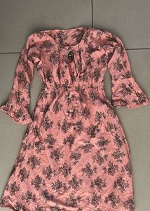 Floral Print Pink Dress