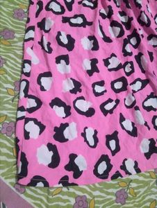 Pink Leopard Print Strapless Dress